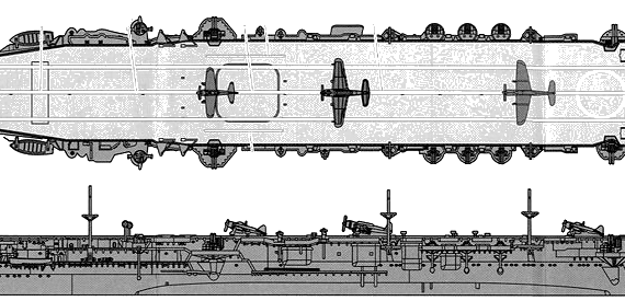 Корабль IJN Ryuho [Aircraft Carrier] (1942) - чертежи, габариты, рисунки